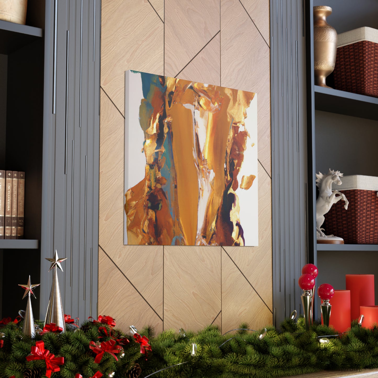 This painting has been crafted by 16th-century master artist, Aristoine de la Grande Lumière ("Aristoine of the Grand Light"), the master of Gold Decorative Art. - Canvas
