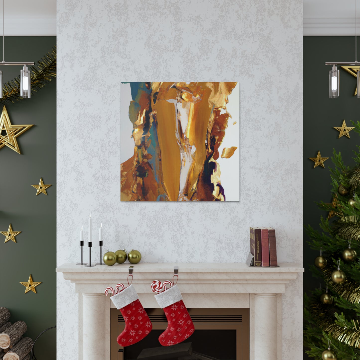 This painting has been crafted by 16th-century master artist, Aristoine de la Grande Lumière ("Aristoine of the Grand Light"), the master of Gold Decorative Art. - Canvas
